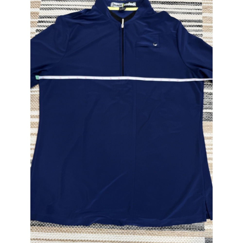 Jamie Sadock Long Sleeve Mock Neck Golf Shirt Women's Medium Blue Zip Pullover - Picture 9 of 14